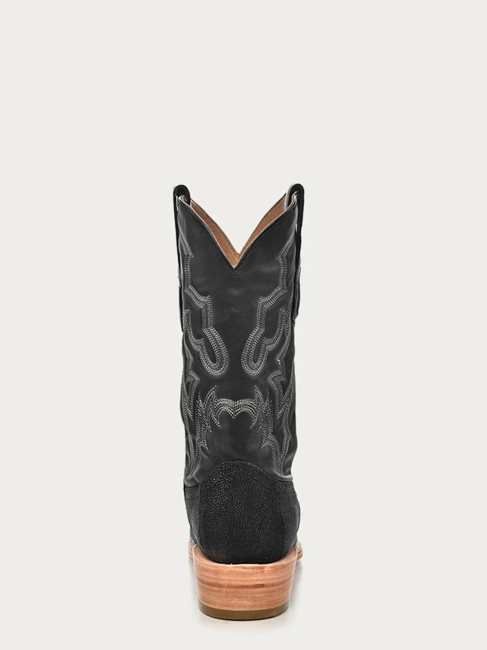 A4423 - MEN'S BLACK STINGRAY EMBROIDERY NARROW SQUARE TOE COWBOY BOOT - Image 5