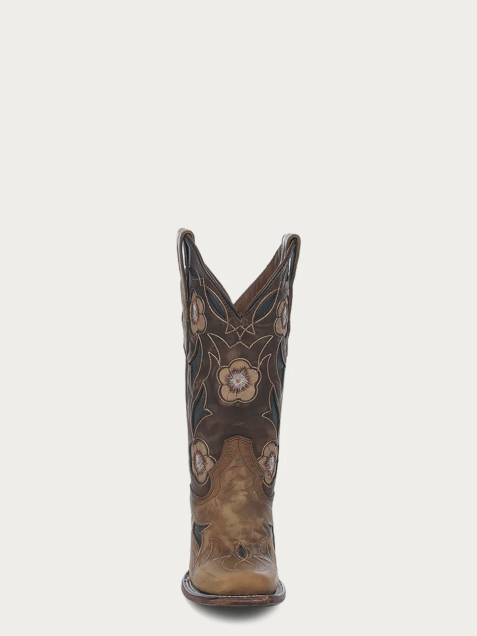 L6236 - WOMEN'S FLORAL SAND EMBROIDERY AND INLAY SQUARE TOE CIRCLE G COWBOY BOOT - Image 4