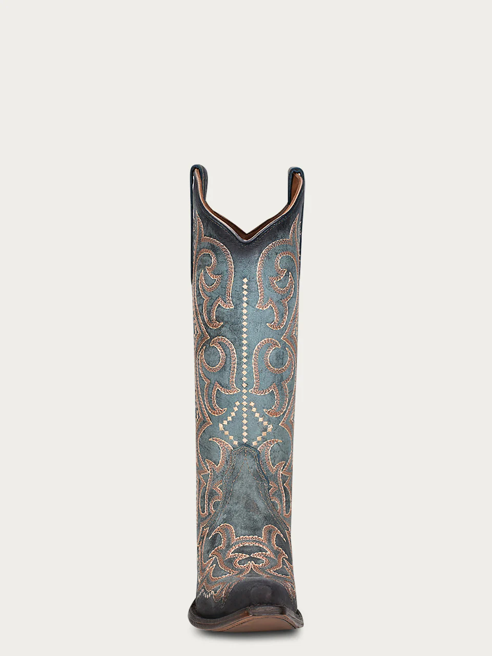 L5869 - WOMEN'S EMBROIDERY AND TRIAD BLUE JEAN SNIP TOE COWBOY BOOT - Image 3